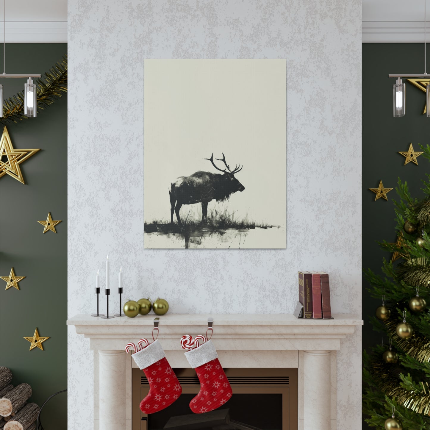 Moose Digital Illustration Canvas Gallery Wraps