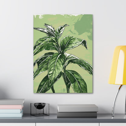 Plant Leaves Digital Illustration Canvas Gallery Wraps