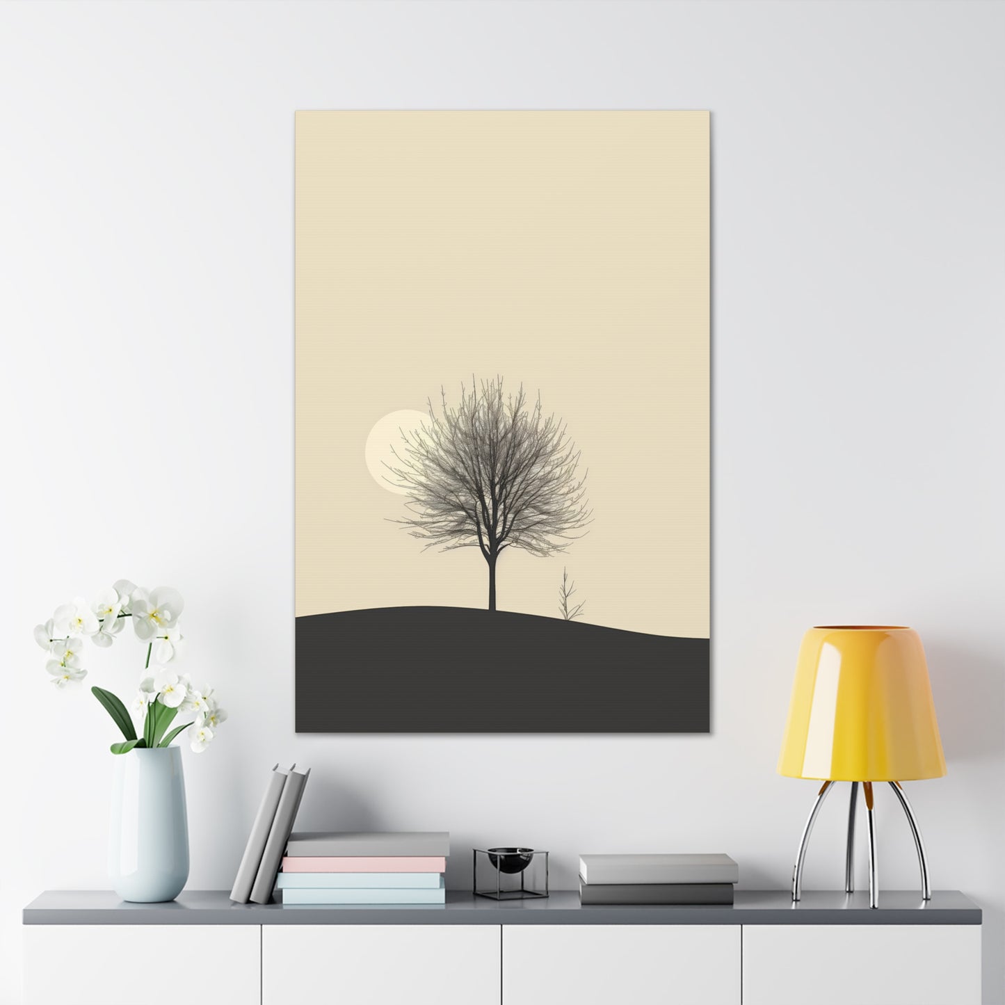 Lone Leafless Tree - Illustration Canvas Gallery Wraps