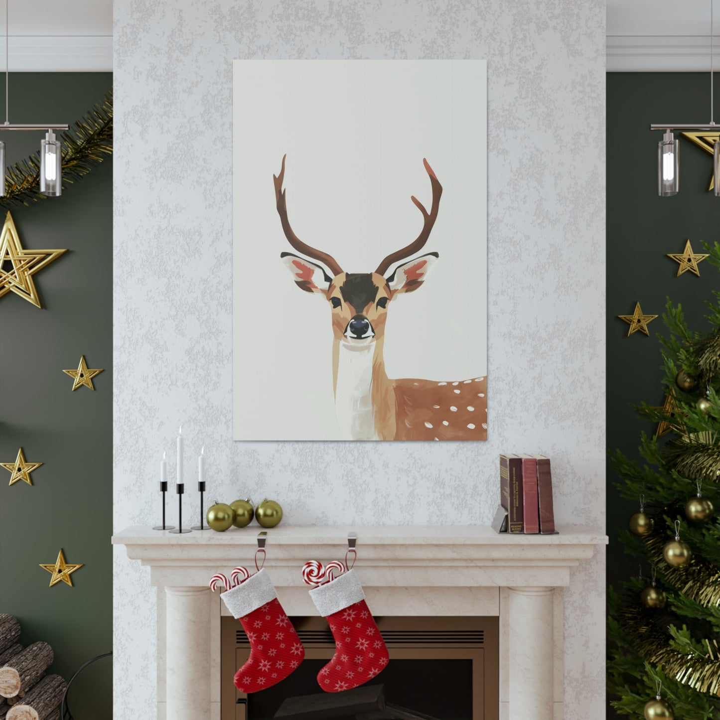 Deer Digital Illustration Canvas Gallery Wraps