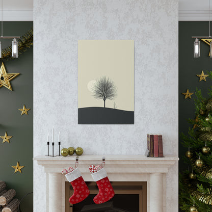 Lone Leafless Tree - Illustration Canvas Gallery Wraps