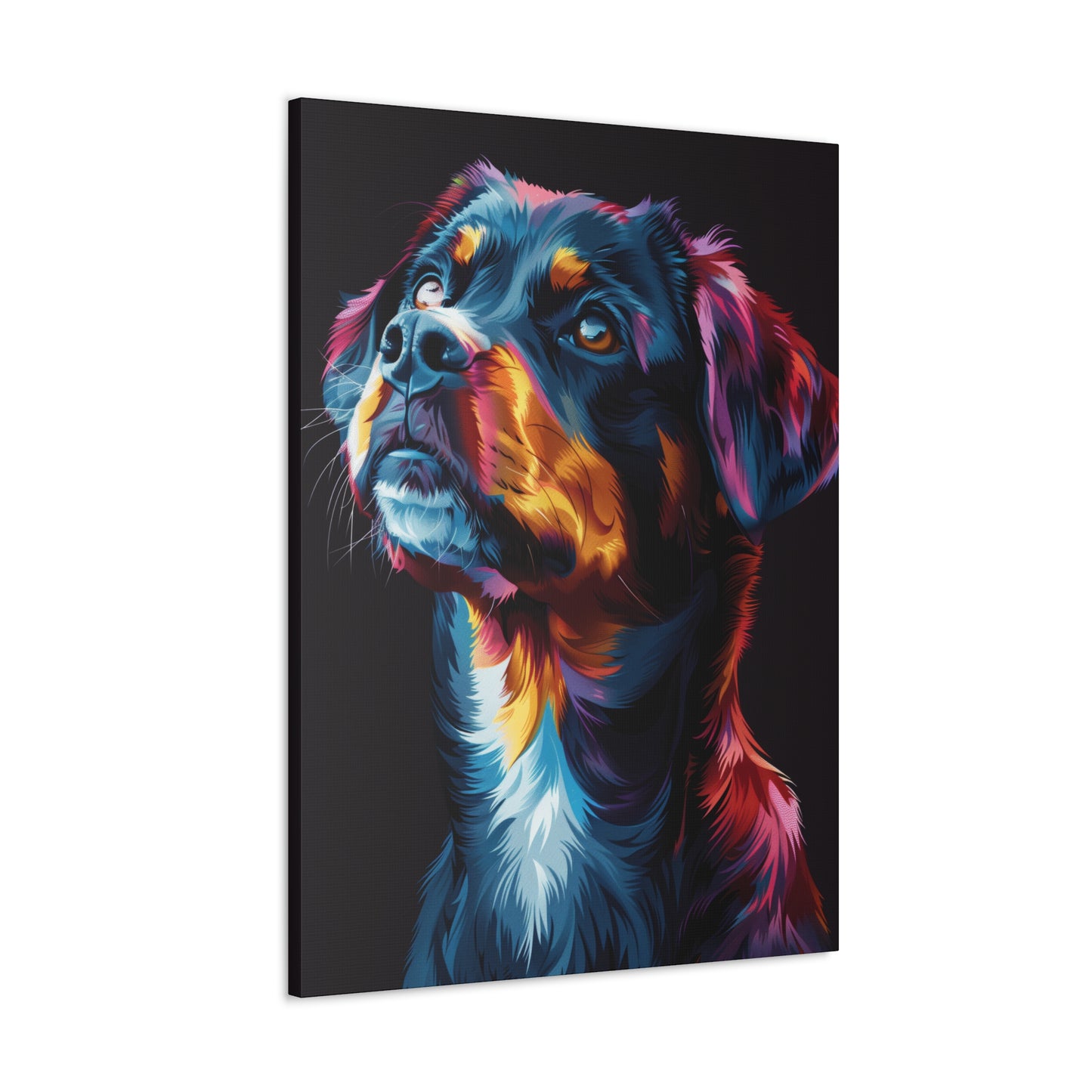 Black Labrador Dog - Abstract Illustration Canvas Gallery Wraps