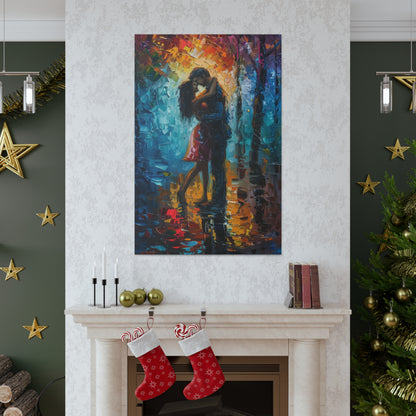 Couple - Leonid Afremov Style Digital Oil Painting Canvas Gallery Wraps