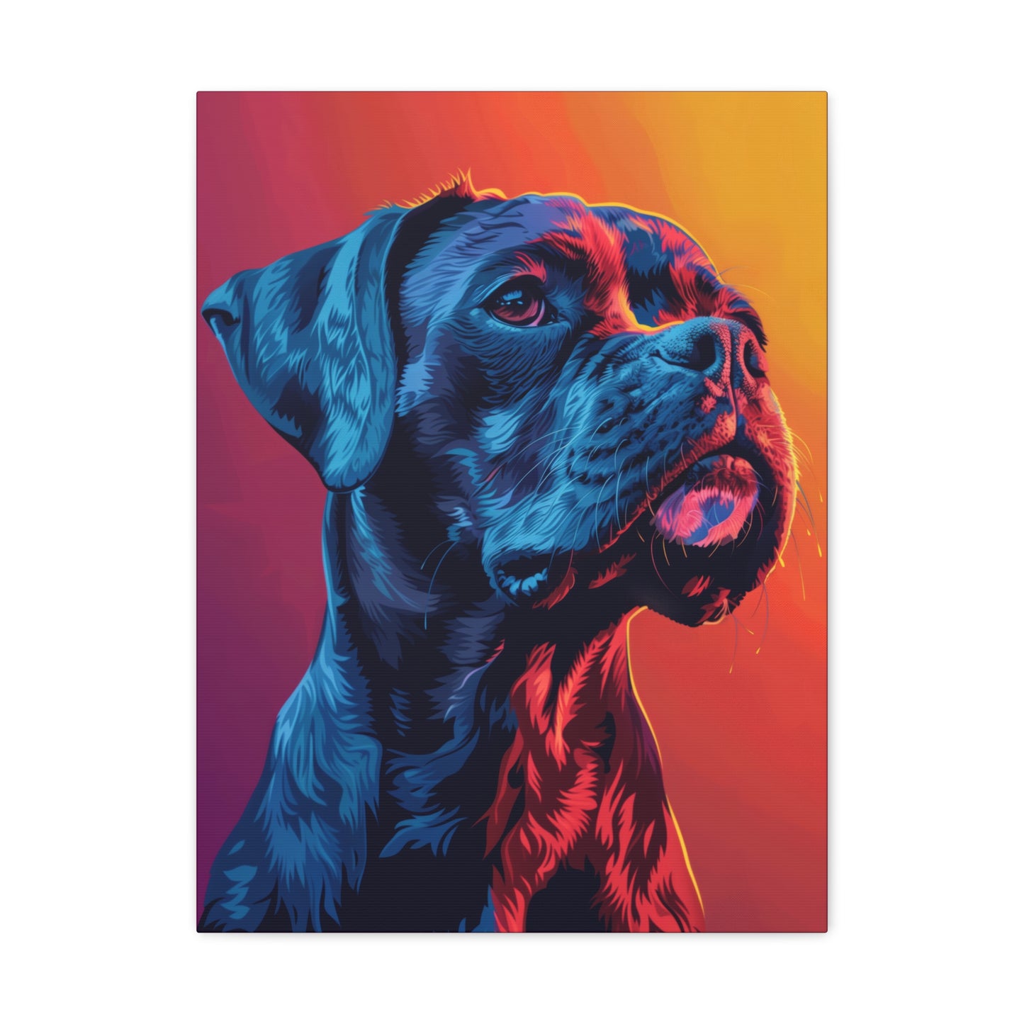 American Pit Bull Terrier Dog - Abstract Illustration Canvas Gallery Wraps