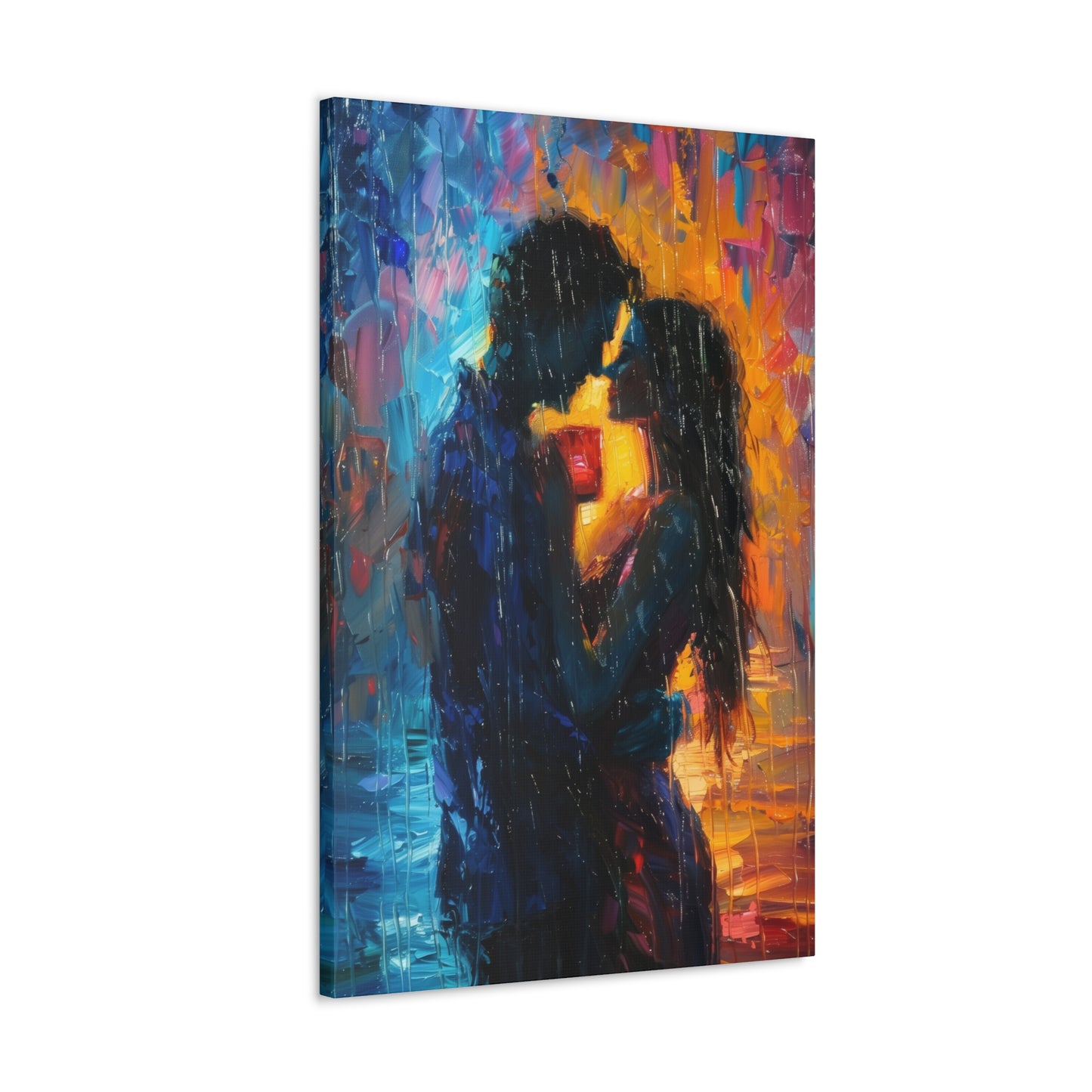 Couple - Leonid Afremov Style Digital Oil Painting Canvas Gallery Wraps