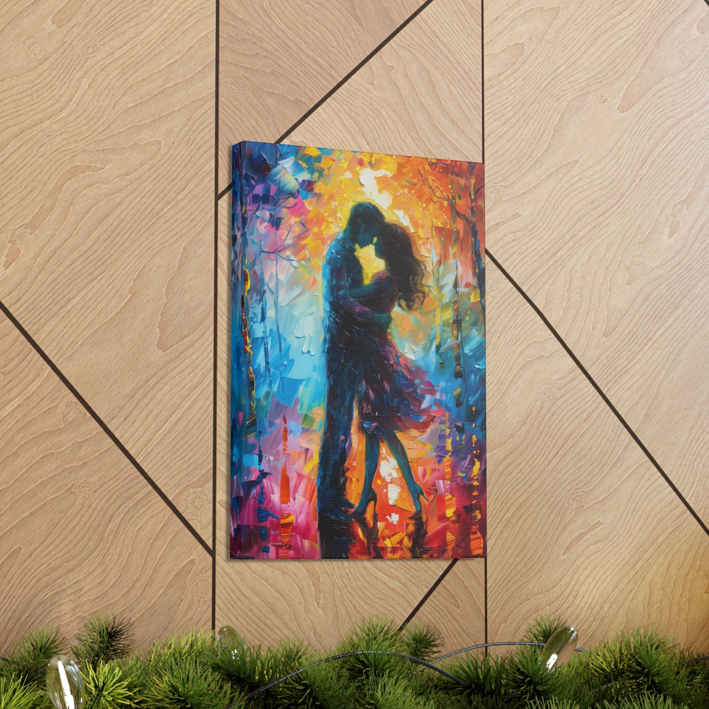 Couple - Leonid Afremov Style Digital Oil Painting Canvas Gallery Wraps