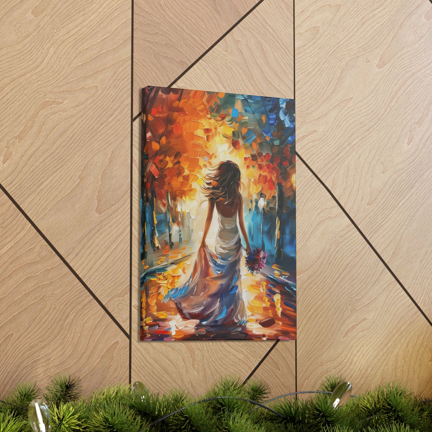 Bride in the Streets - Leonid Afremov Style Digital Print Canvas Gallery Wraps