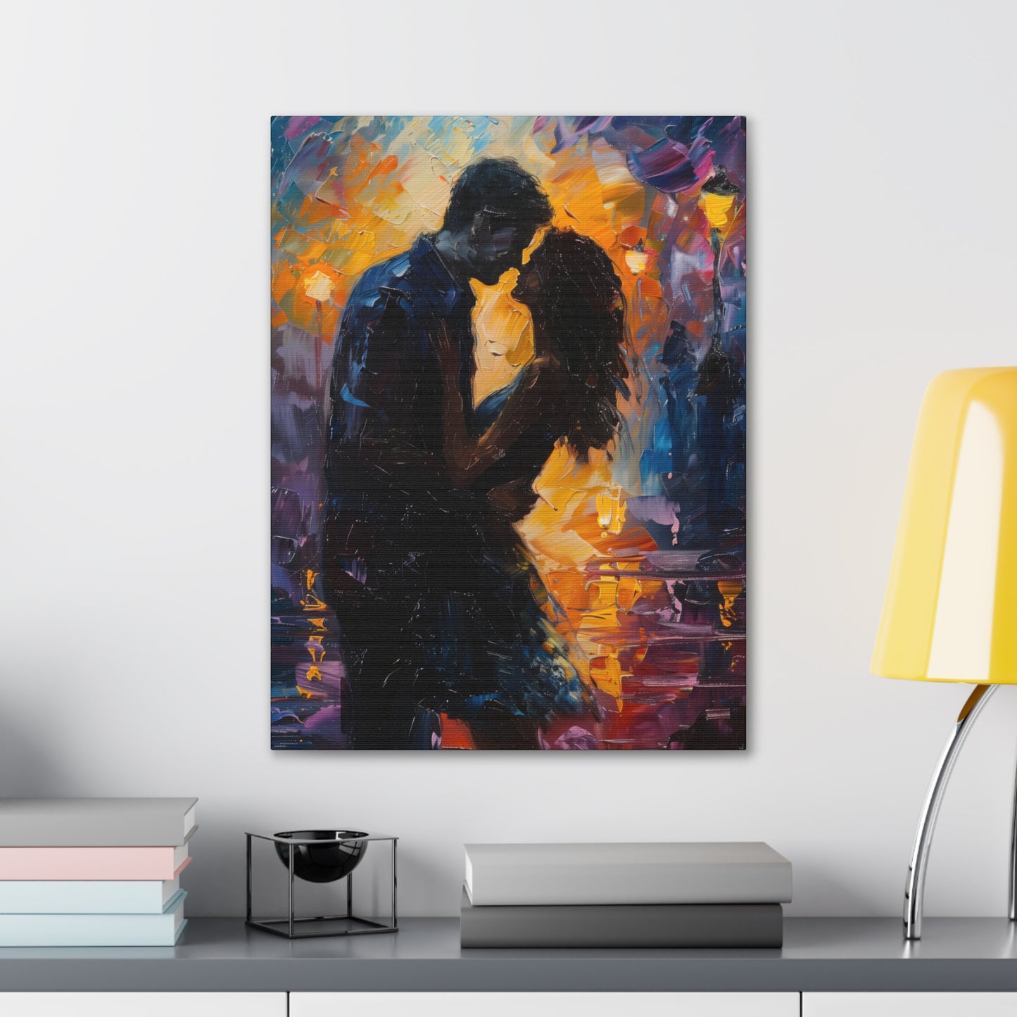 Couple - Leonid Afremov Style Digital Oil Painting Canvas Gallery Wraps