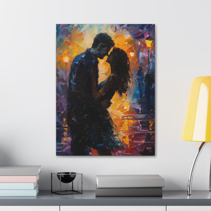 Couple - Leonid Afremov Style Digital Oil Painting Canvas Gallery Wraps