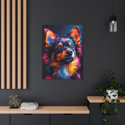 Papillon Dog - Abstract Illustration Canvas Gallery Wraps