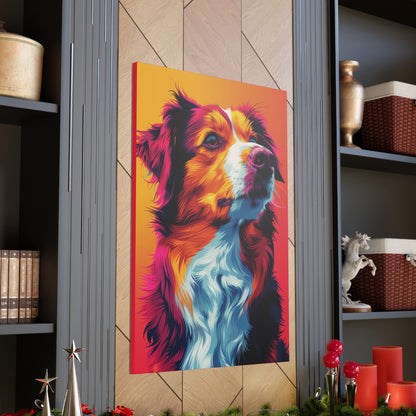 Border Collie Dog - Abstract Illustration Canvas Gallery Wraps