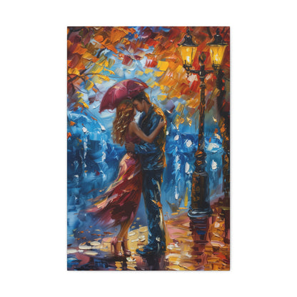 Couple - Leonid Afremov Style Digital Oil Painting Canvas Gallery Wraps