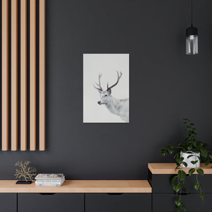 White Reindeer Digital Illustration Canvas Gallery Wraps