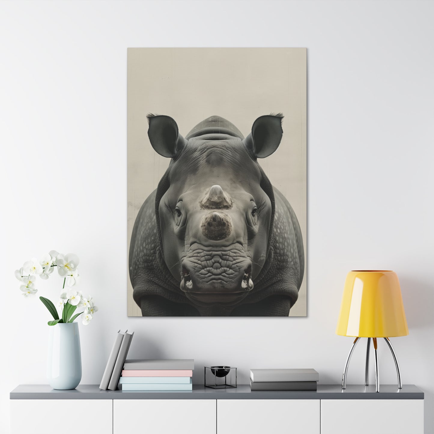 Rhinoceros  Digital Illustration Canvas Gallery Wraps