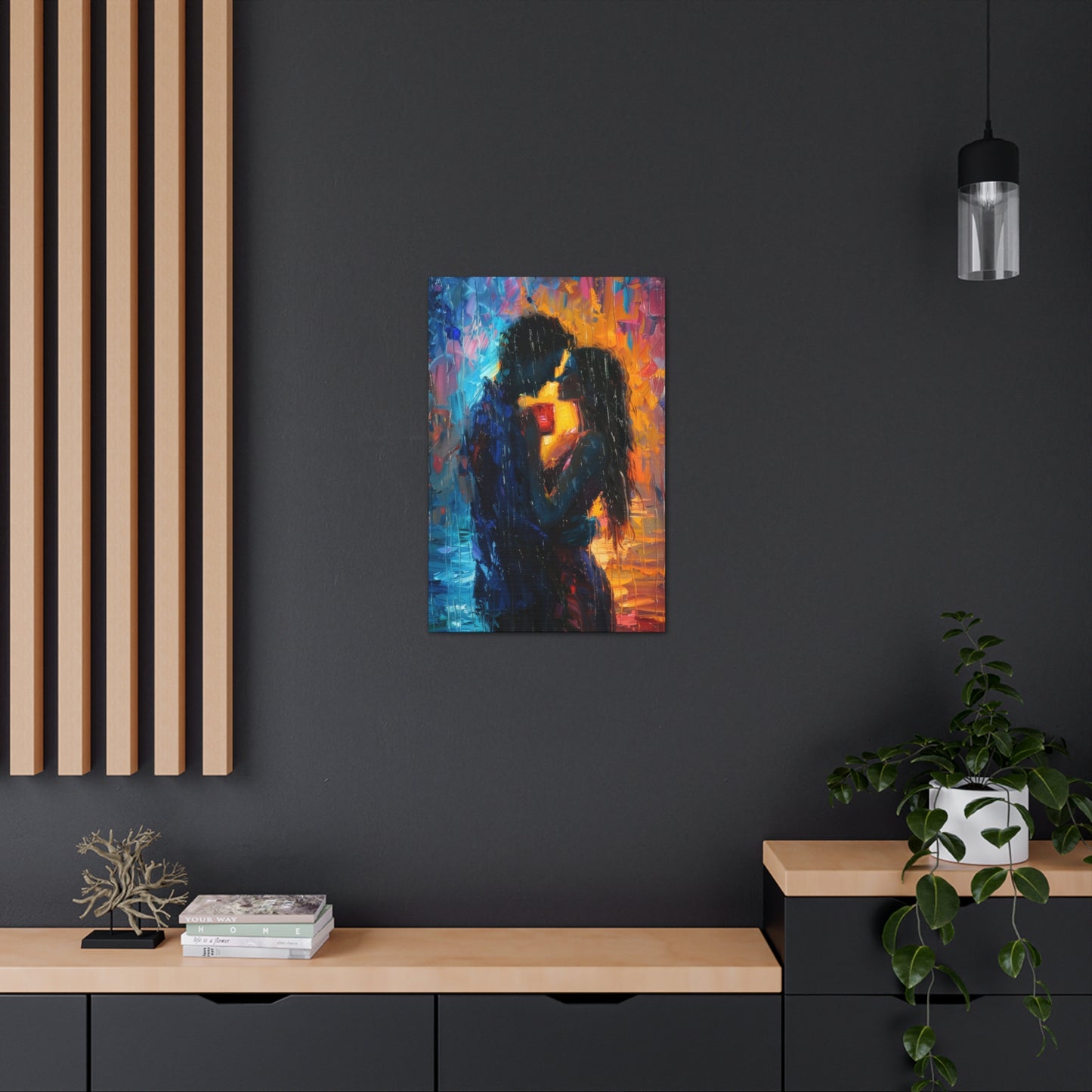 Couple - Leonid Afremov Style Digital Oil Painting Canvas Gallery Wraps