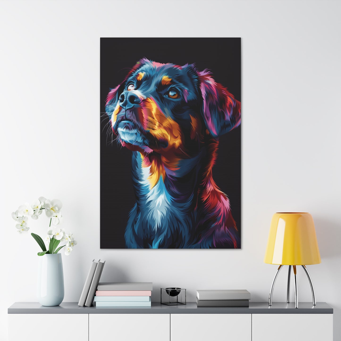 Black Labrador Dog - Abstract Illustration Canvas Gallery Wraps