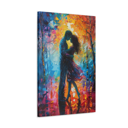 Couple - Leonid Afremov Style Digital Oil Painting Canvas Gallery Wraps