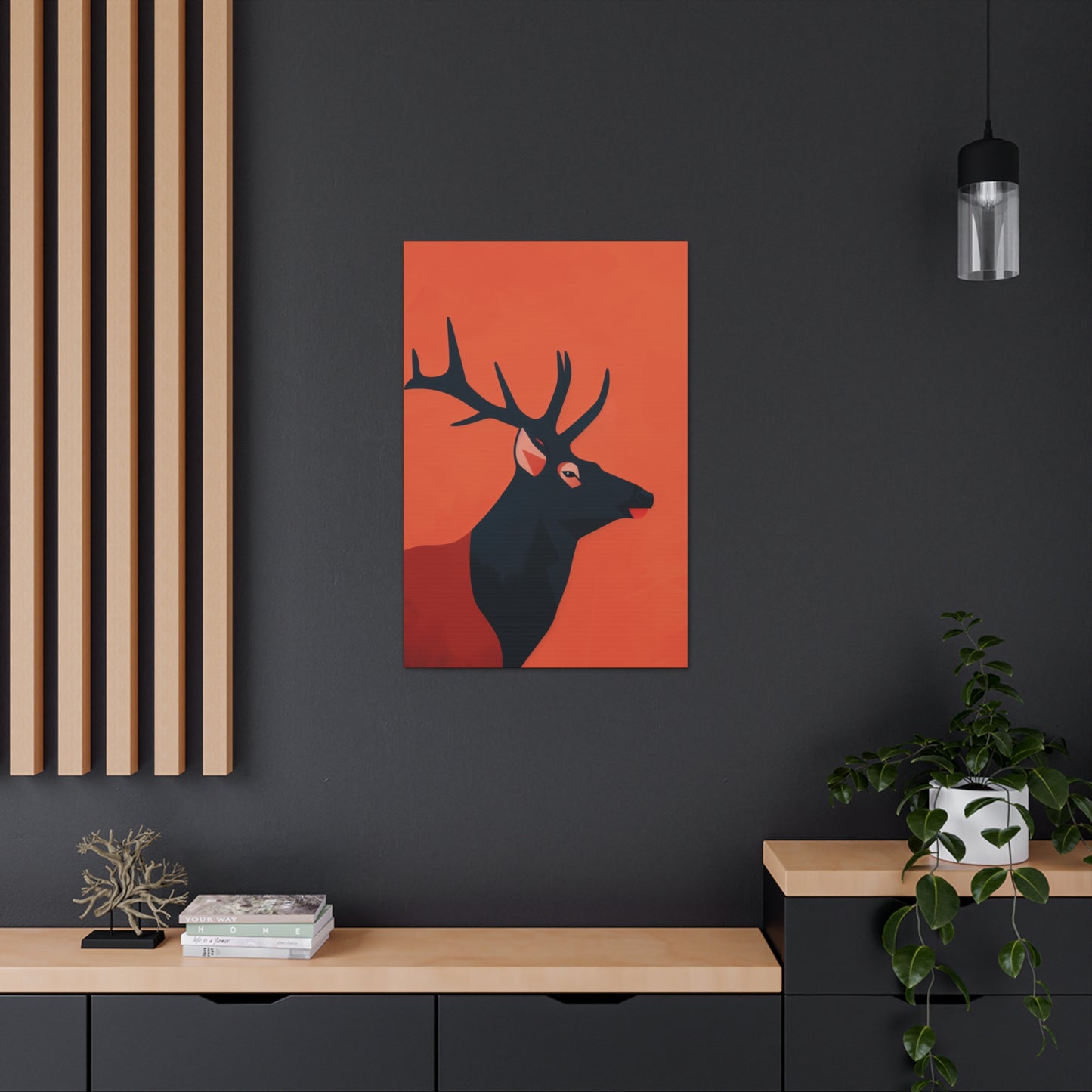 Reindeer with antlers Digital Illustration Canvas Gallery Wraps