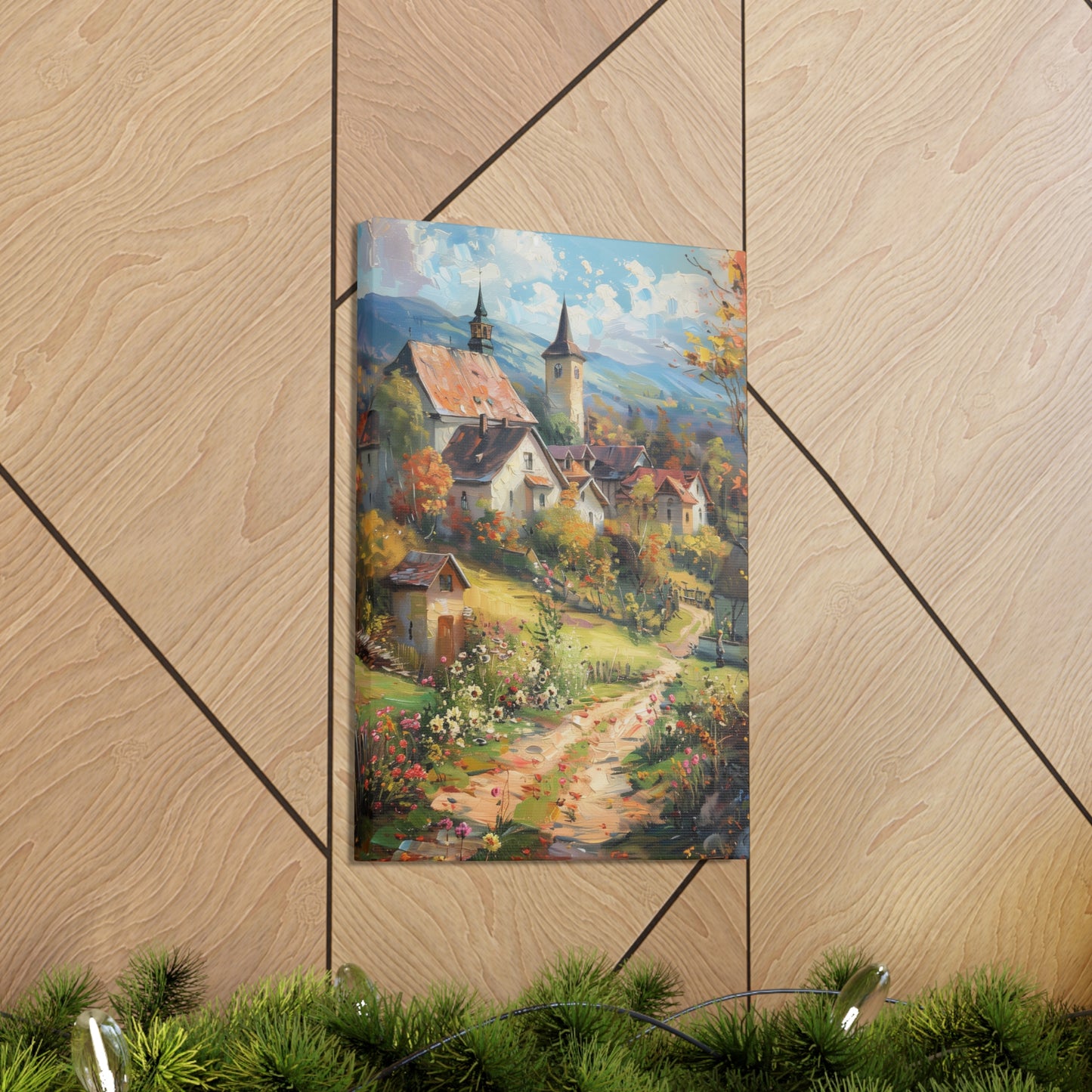 European country side in medieval times whimsical Digital Oil Painting Print Canvas Gallery Wraps