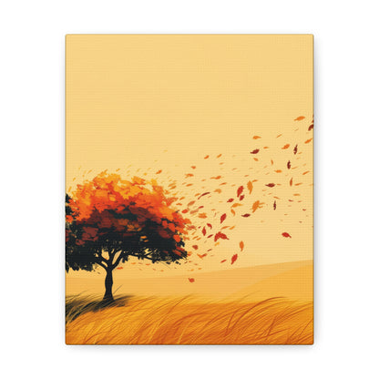 Tree in a Golden Sunset Digital Illustration Canvas Gallery Wraps