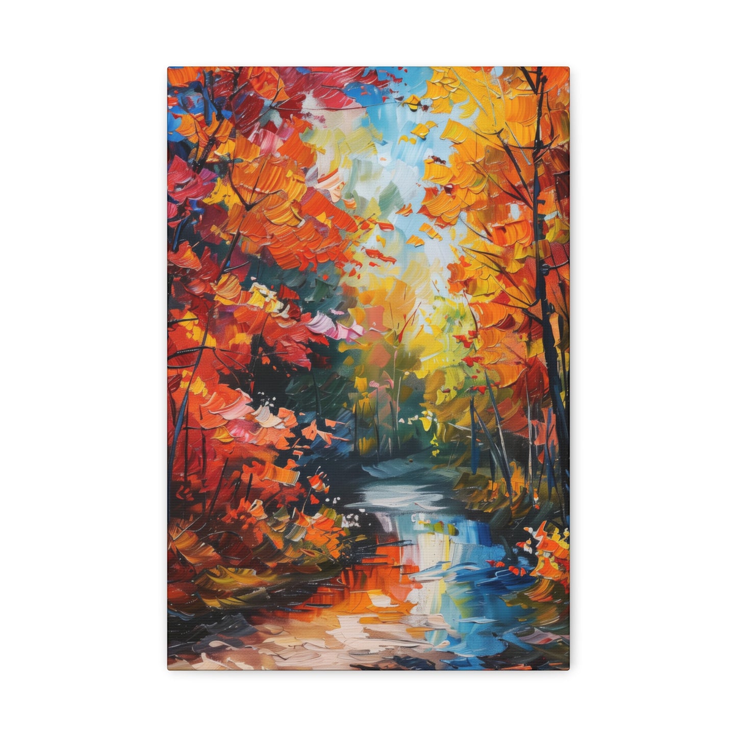 Road Through Autumn Flower Forest - Leonid Afremov Oil Painting Canvas Gallery Wraps