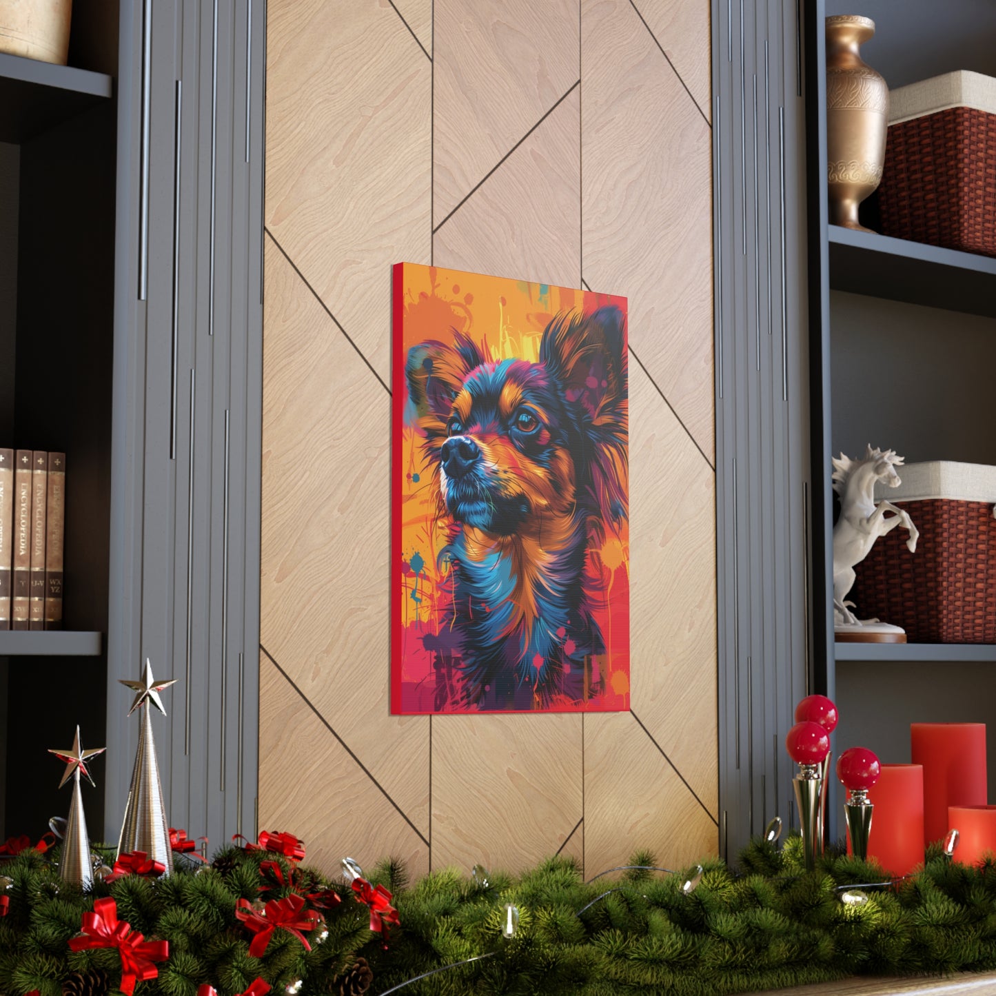 Chihuahua Dog - Abstract Illustration Canvas Gallery Wraps