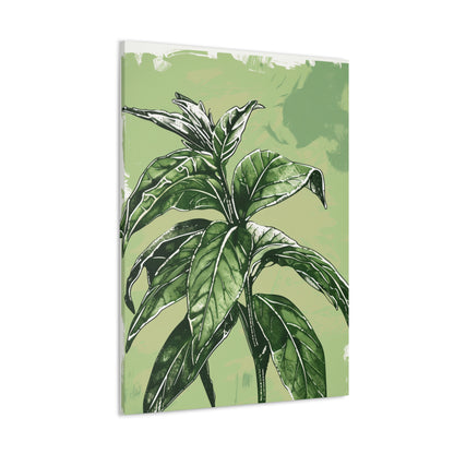 Plant Leaves Digital Illustration Canvas Gallery Wraps