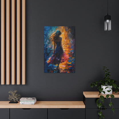 girl - Leonid Afremov Style Digital Print Canvas Gallery Wraps