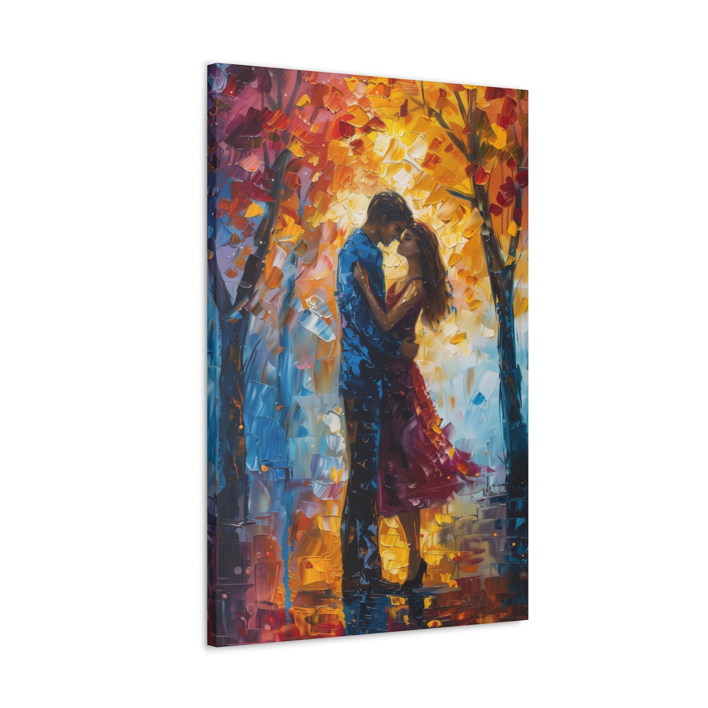 Couple - Leonid Afremov Style Digital Oil Painting Canvas Gallery Wraps