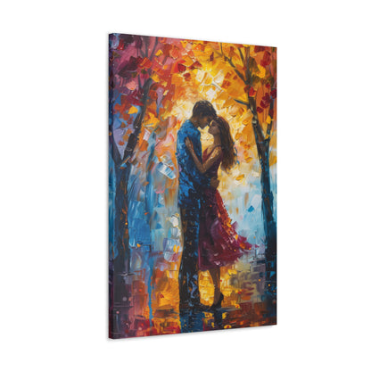 Couple - Leonid Afremov Style Digital Oil Painting Canvas Gallery Wraps