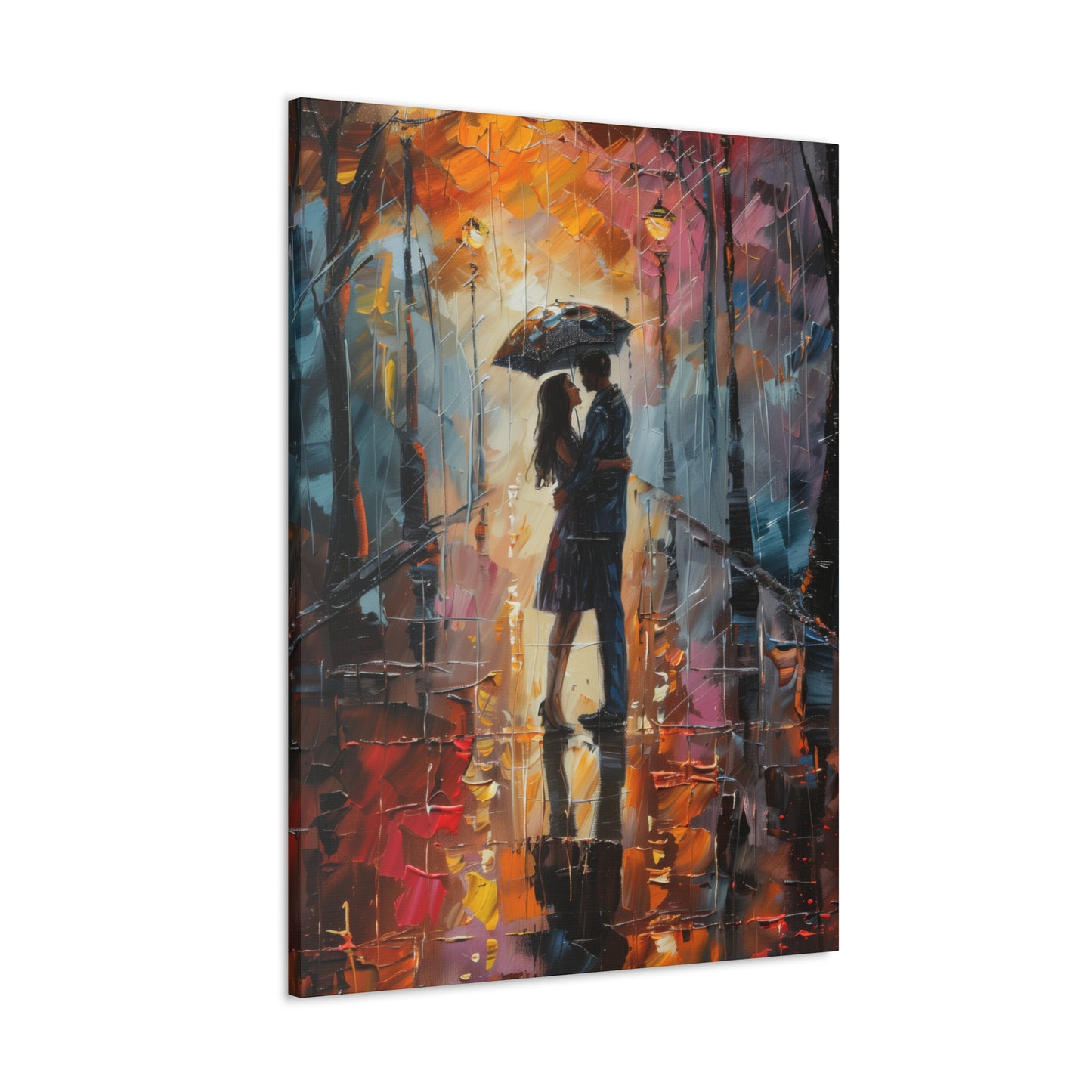 Couple - Leonid Afremov Style Digital Oil Painting Canvas Gallery Wraps