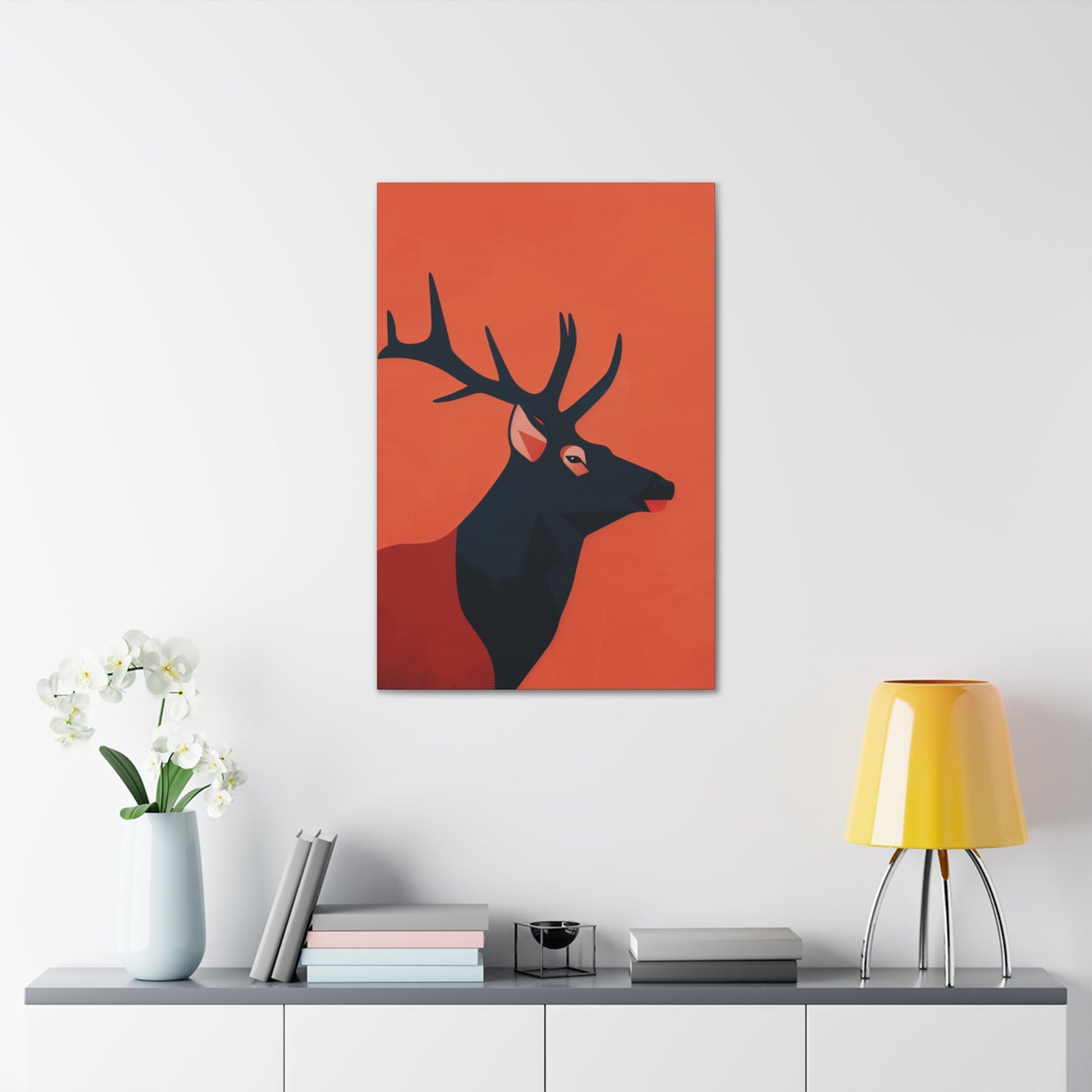 Reindeer with antlers Digital Illustration Canvas Gallery Wraps