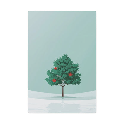 Maple Tree in Winter - Illustration Canvas Gallery Wraps