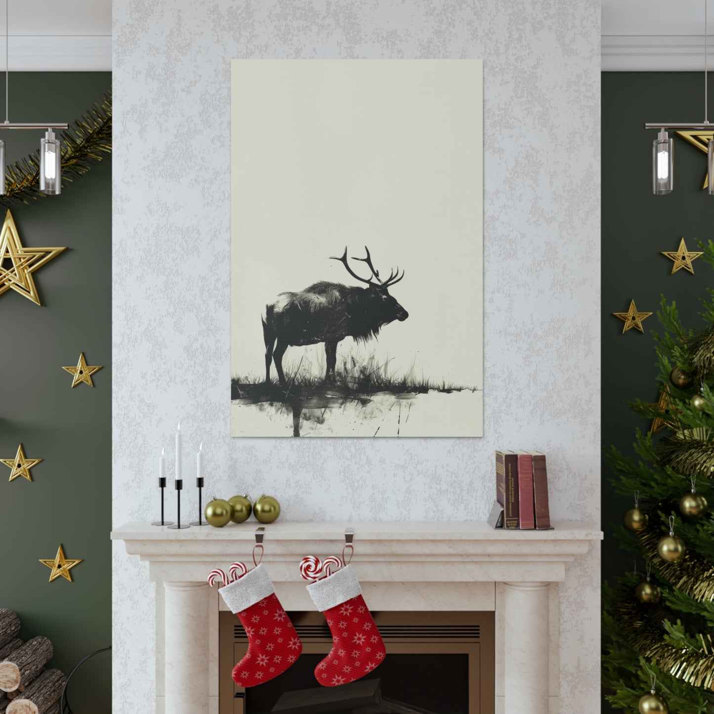 Moose Digital Illustration Canvas Gallery Wraps