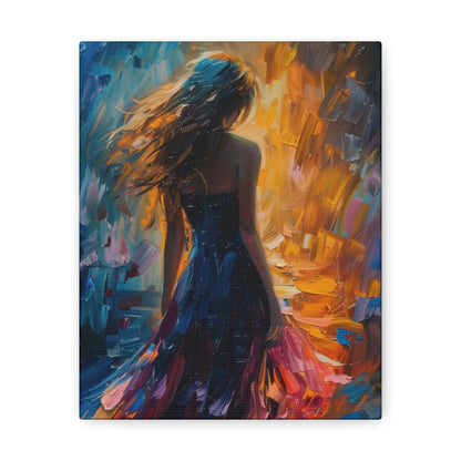 girl - Leonid Afremov Style Digital Print Canvas Gallery Wraps