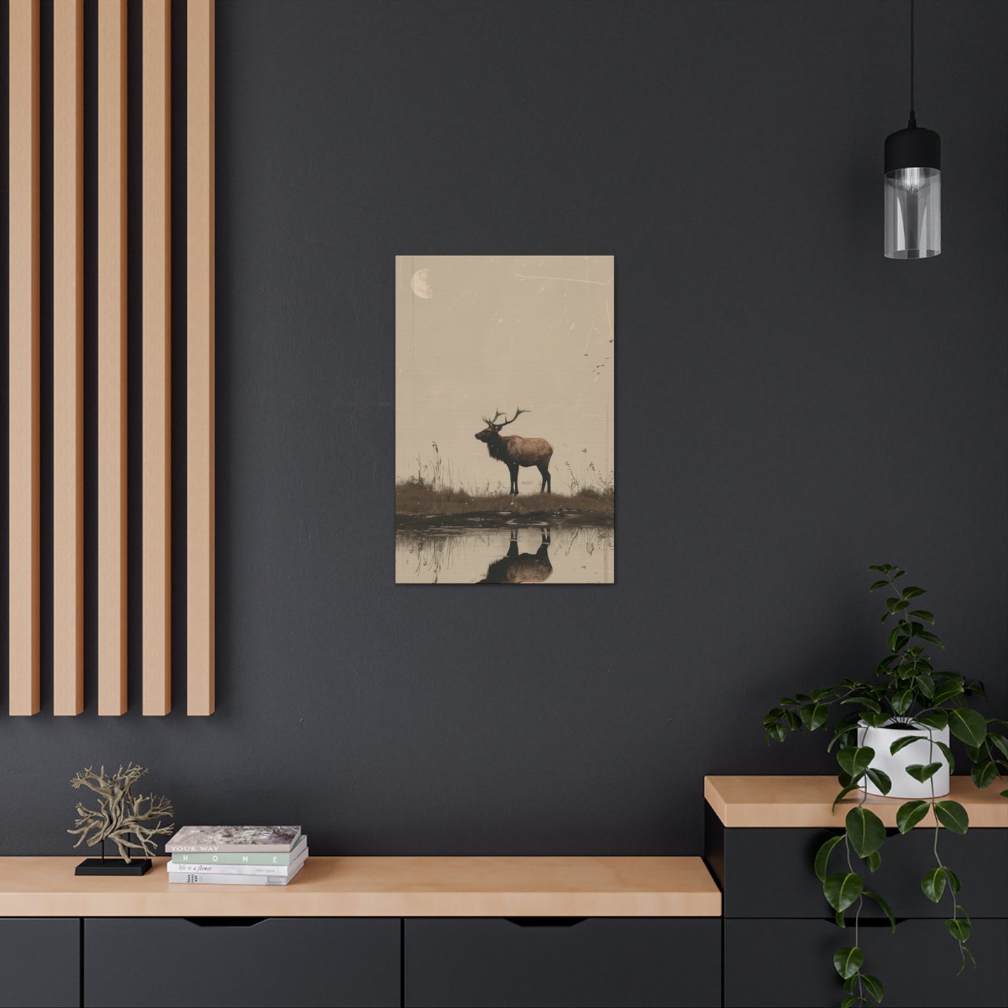 Moose Digital Illustration Canvas Gallery Wraps