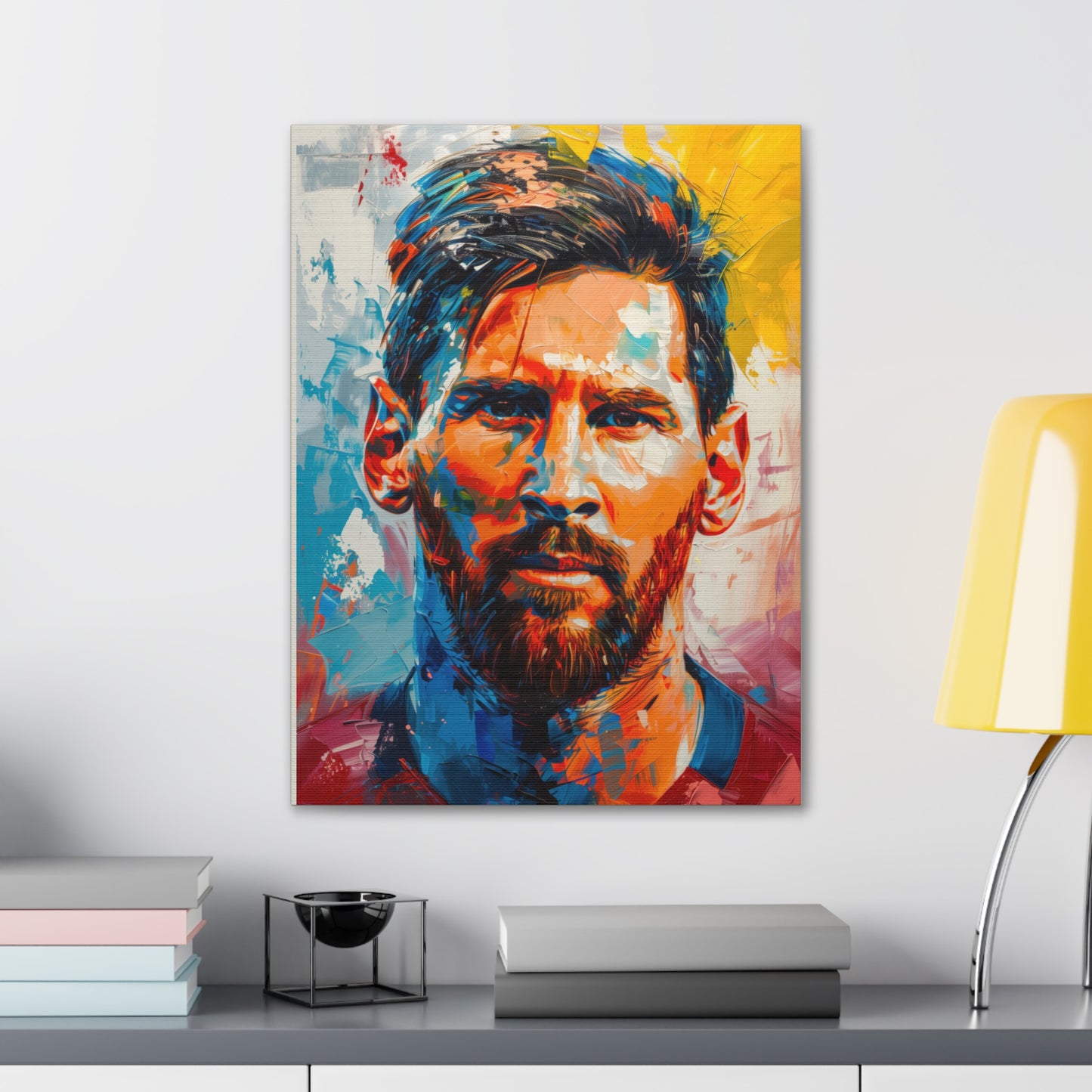 Lionel Messi - Abstract Digital Painting Canvas Gallery Wraps