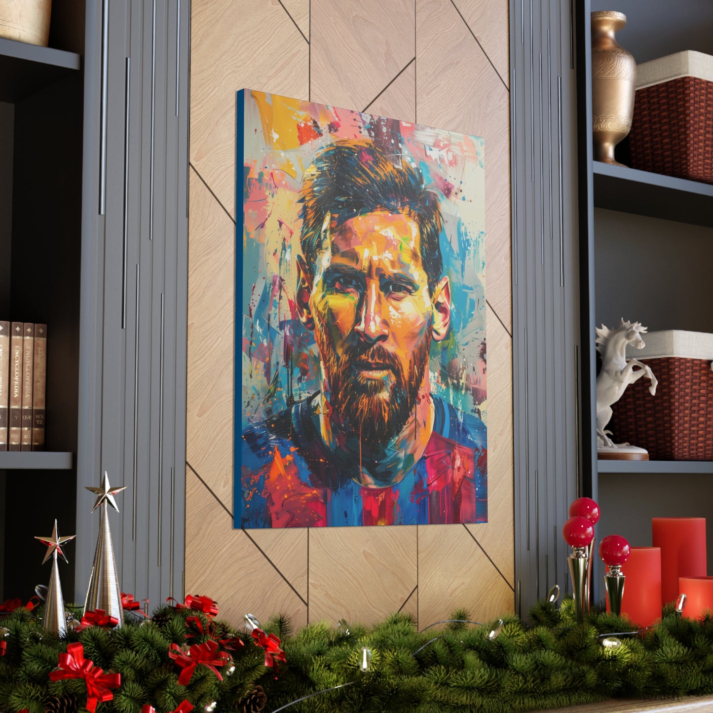 Lionel Messi - Abstract Digital Painting Canvas Gallery Wraps