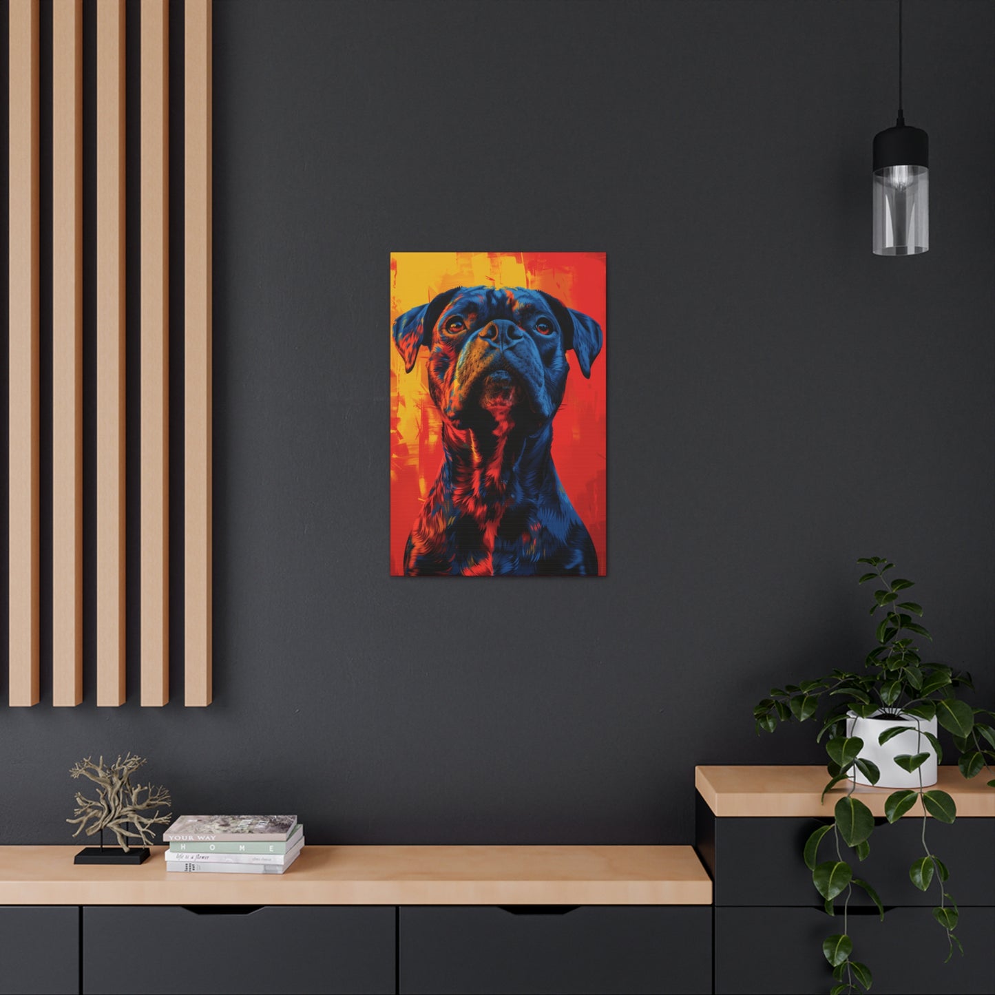 American Pit Bull Terrier - Abstract Illustration Canvas Gallery Wraps