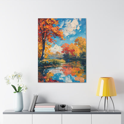 Autumn Nature - Claude Monet Style Digital Print Canvas Gallery Wraps