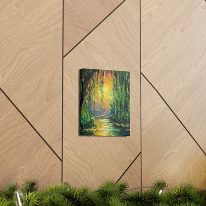 Lake in a Forest - Claude Monet Style Digital Print Canvas Gallery Wraps