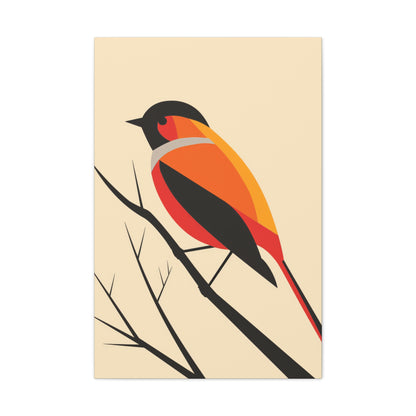 Bird siting on a tree branch Digital Illustration Canvas Gallery Wraps