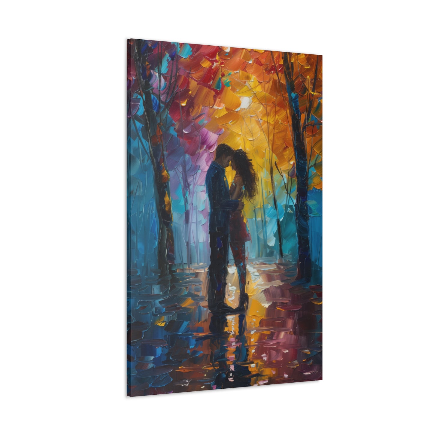 Couple - Leonid Afremov Style Digital Oil Painting Canvas Gallery Wraps