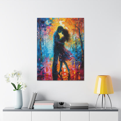 Couple - Leonid Afremov Style Digital Oil Painting Canvas Gallery Wraps