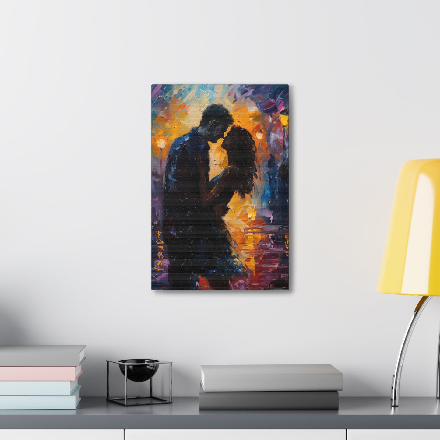 Couple - Leonid Afremov Style Digital Oil Painting Canvas Gallery Wraps