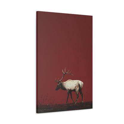 Moose with Antlers Digital Illustration Canvas Gallery Wraps