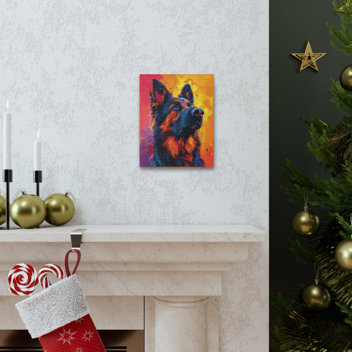 German Shepherd - Abstract Illustration Canvas Gallery Wraps