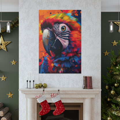 Macaw Parrot - Digital Illustration Canvas Gallery Wraps