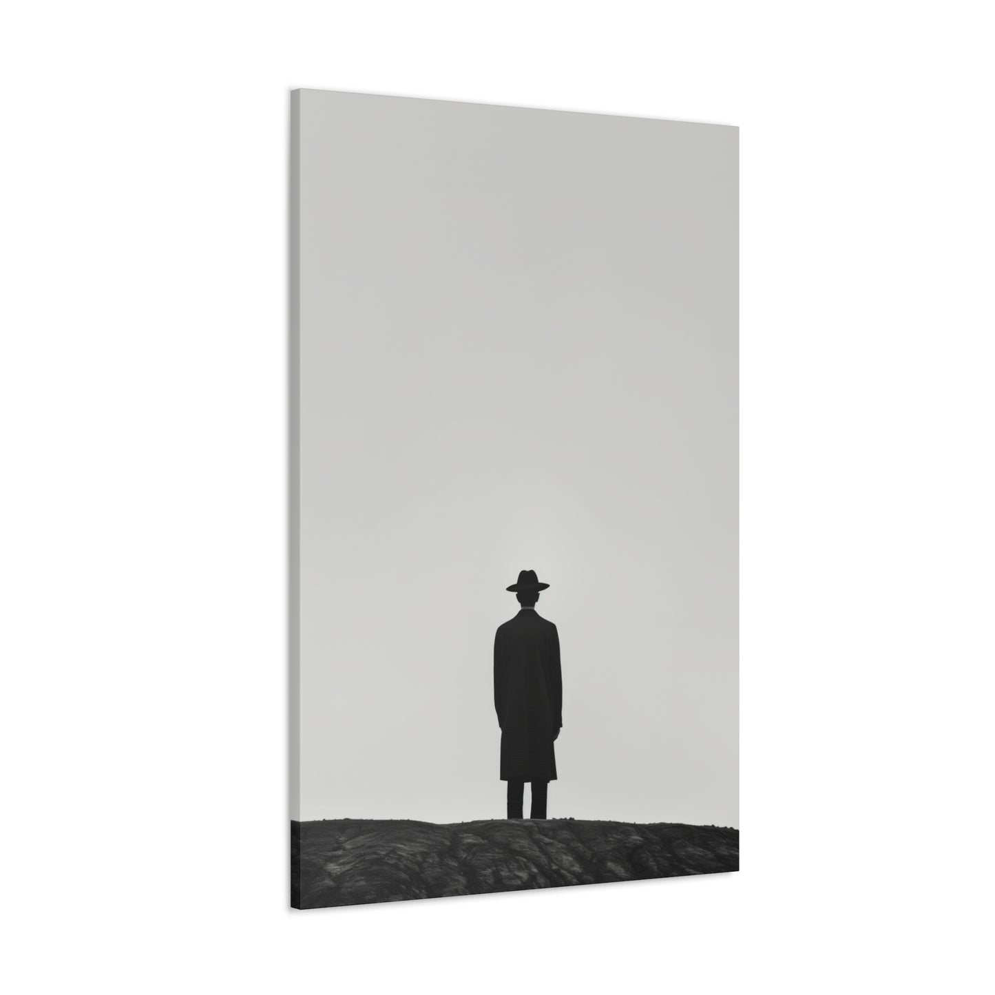 Man Wearing Suit and Porkpie Hat - Takeshi Kitano Style Digital Illustration Canvas Gallery Wraps