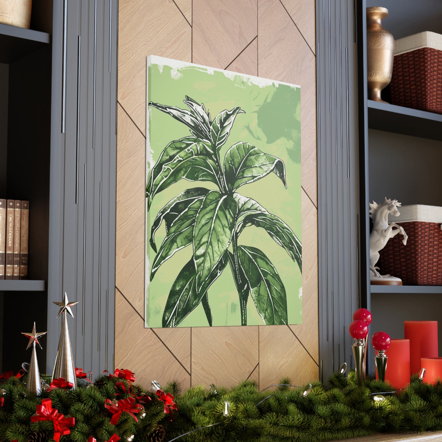 Plant Leaves Digital Illustration Canvas Gallery Wraps